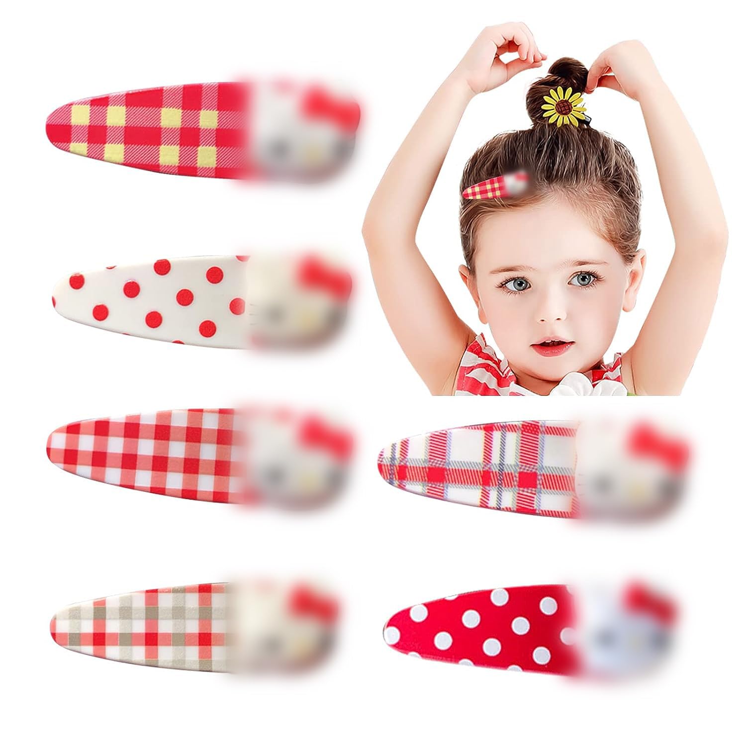 Pinza de pelo de Dibujos Animados 6 Piezas Niñas Pinza de Pelo Adorable Pernos de Pelo Conjunto de Accesorios Bebe Niña Pinzas Pelo Accesorios para adolescentes Niños Amigos