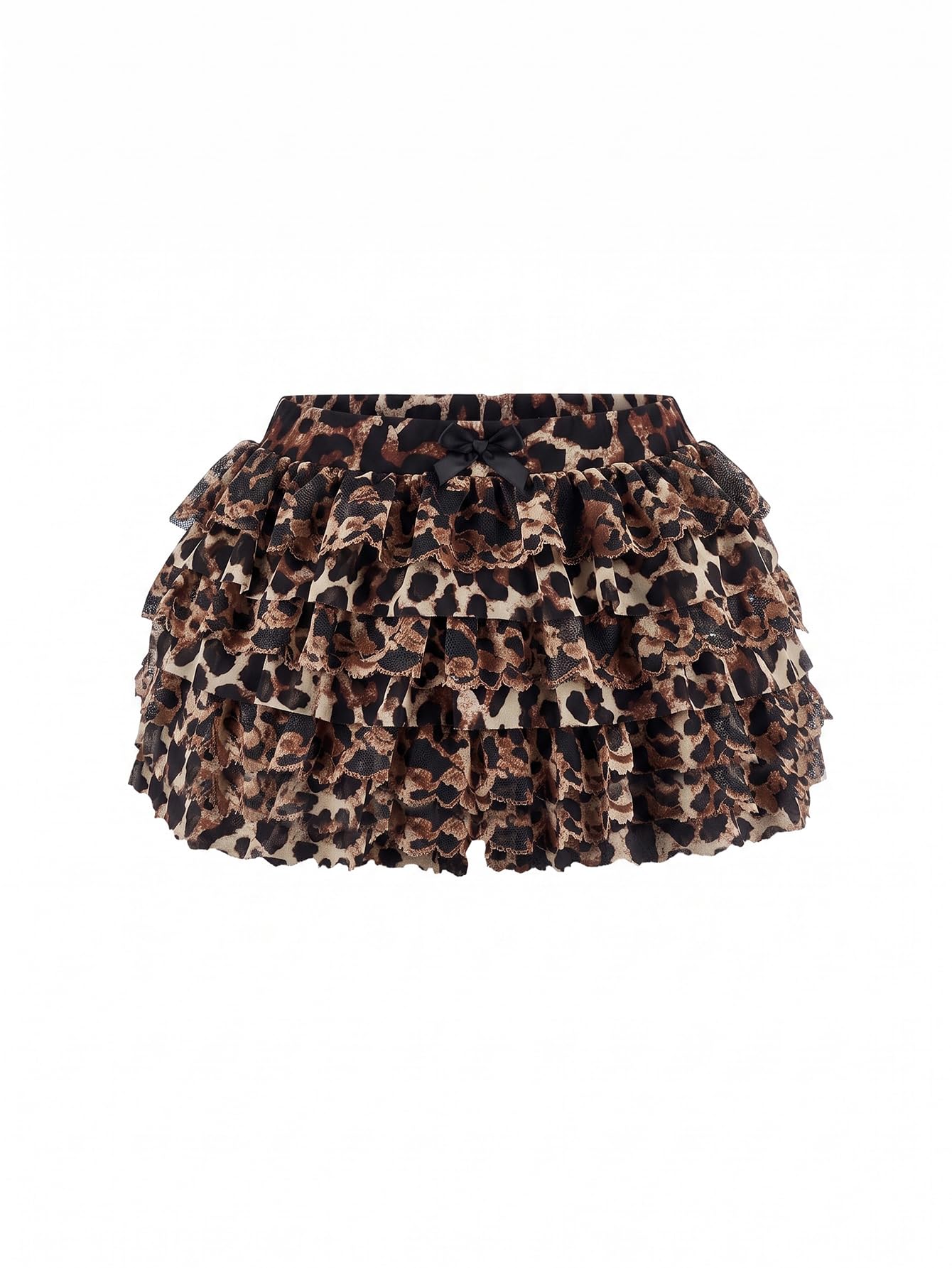 Women Y2K Lace Multi-Layered Bloomers Lolita Ruffle Shorts Cute Mini Skirt
