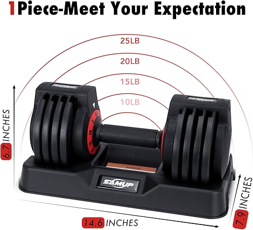 Miniatura 5 de 2555 lbs Pair Adjustable Dumbbells Set, Dumbbells with Anti-Slip Metal Handle for Exercise & Fitness Fast Adjust Weight for Full Body Workout Fitness