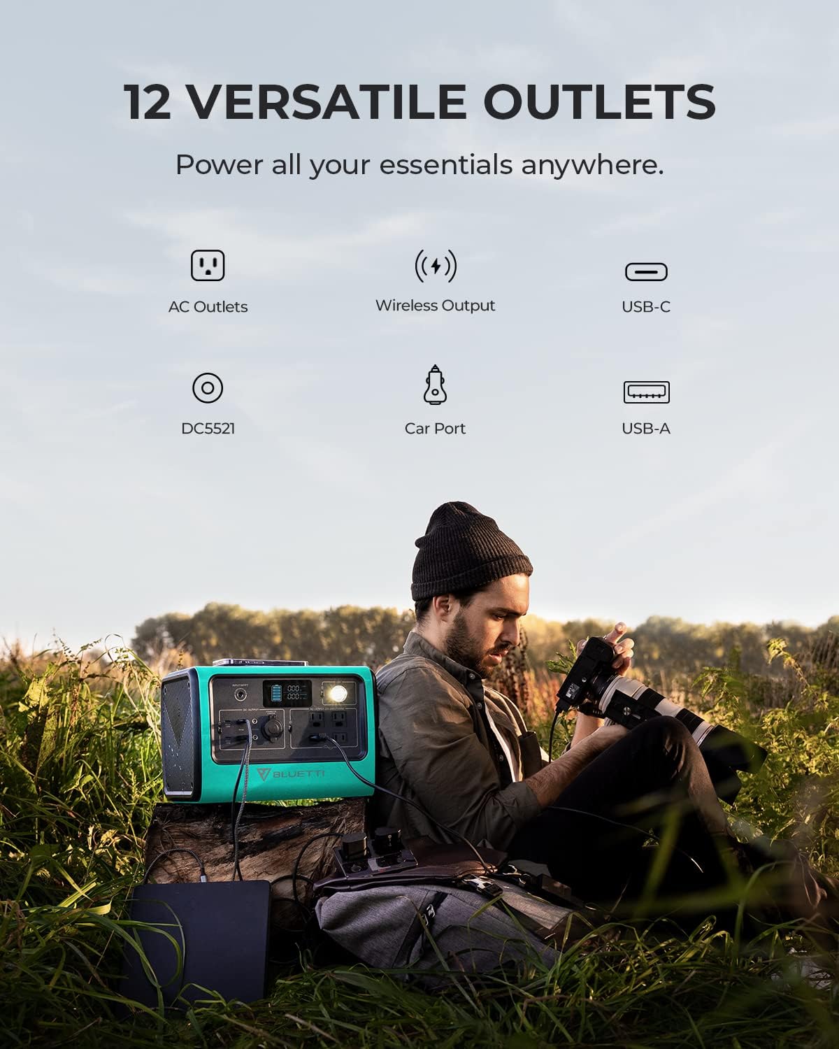 BLUETTI EB70S 12 ورسٽائل آئوٽليٽس سان