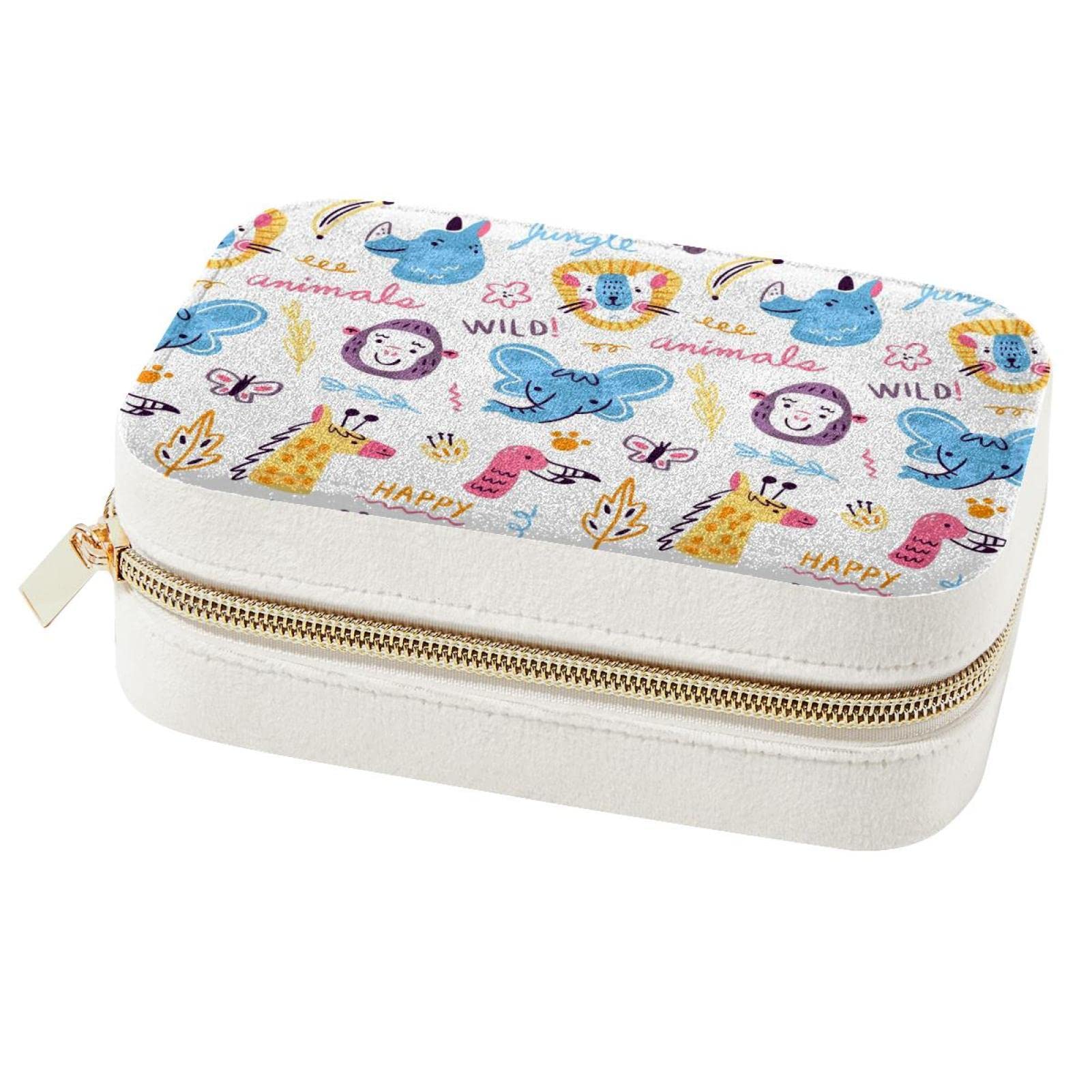 Boîte à bijoux de voyage avec motifs girafe pour organiser vos bagues lors de vos déplacements