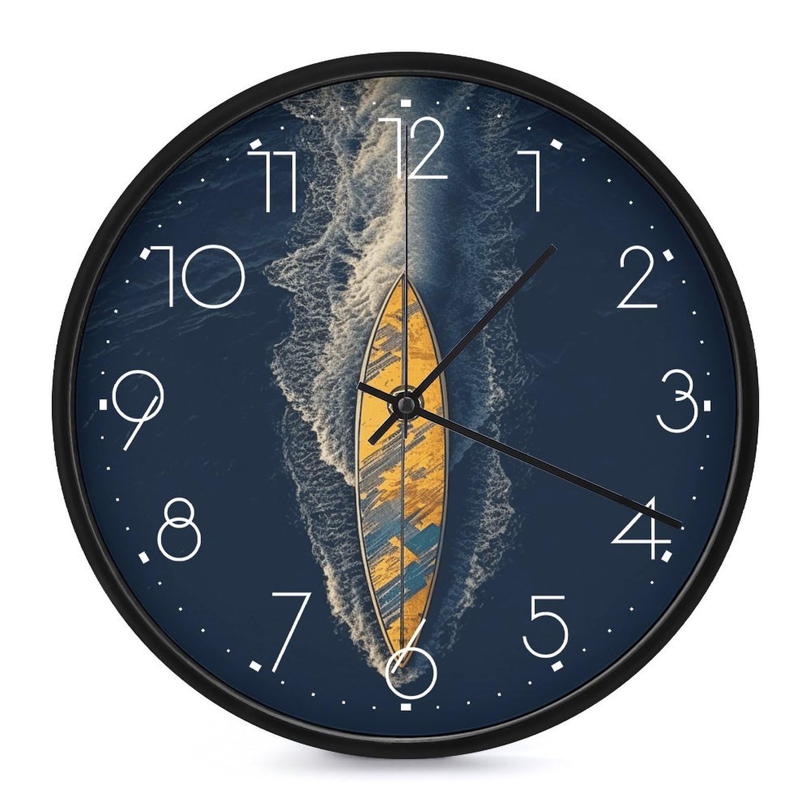 DWVTSLH Surfboard Wall Clock 10 Inch Silent Non-Ticking Modern Clocks Battery Operated - Decorative Wall Clocks for Bedroom Living Room Kitchen Office Wall Decor Gift Idea