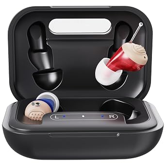 OTC Rechargeable Digital Hearing Aids for Seniors Adults | In-Ear Discreet Design, No Bluetooth Needed, Automatic Noise Cancellation, 6 Volume Levels, 4 Scene Modes, 60H Long Battery
