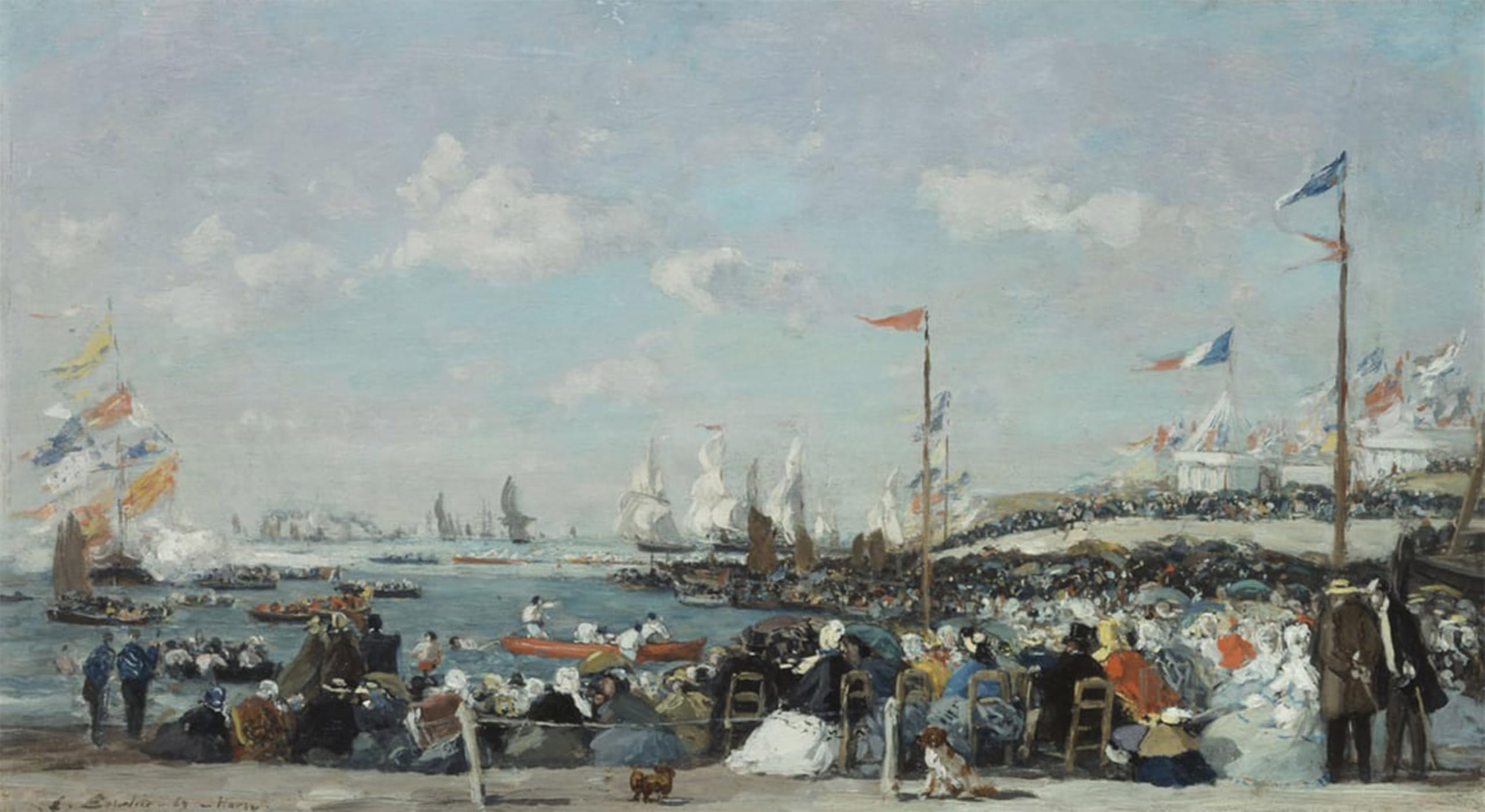 POSTERIIk Famous Animal Posters Vintage Picture the Regatta At Le Havre by Eugene Louis Boudin Modern Wall Decor for Home Decor 60x90cm