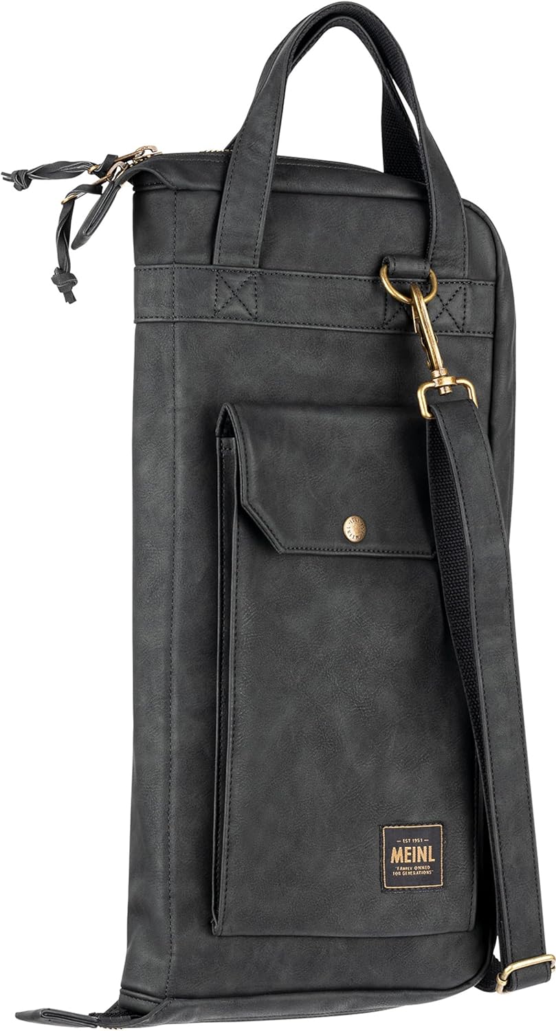 Meinl Cymbals Drumstick Bag — Vintage Hyde — for Sticks, Mallets, Brushes and Rods, Heavy-Duty Fabric with Shoulder Strap Plus Floor Tom Hooks