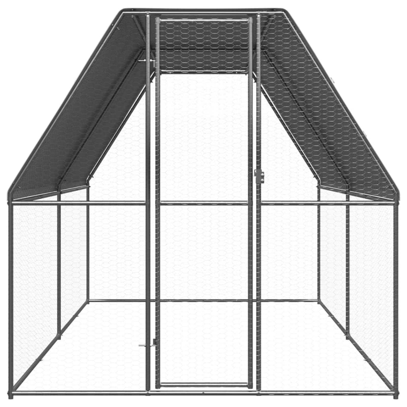 Jaula para pollos de exterior, 2 x 4 x 2 m, de acero galvanizado, jaula para animales, jaula para aves de corral, gallineros, conejos, muebles para interior/exterior