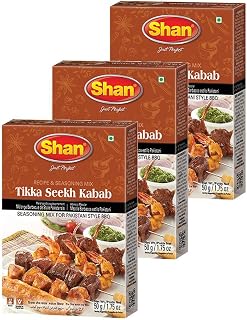 Shan - Tikka Seekh Kabab Seasoning Mix (50g) - Spice Packets for Pakistani Style BBQ (Pack of 3)