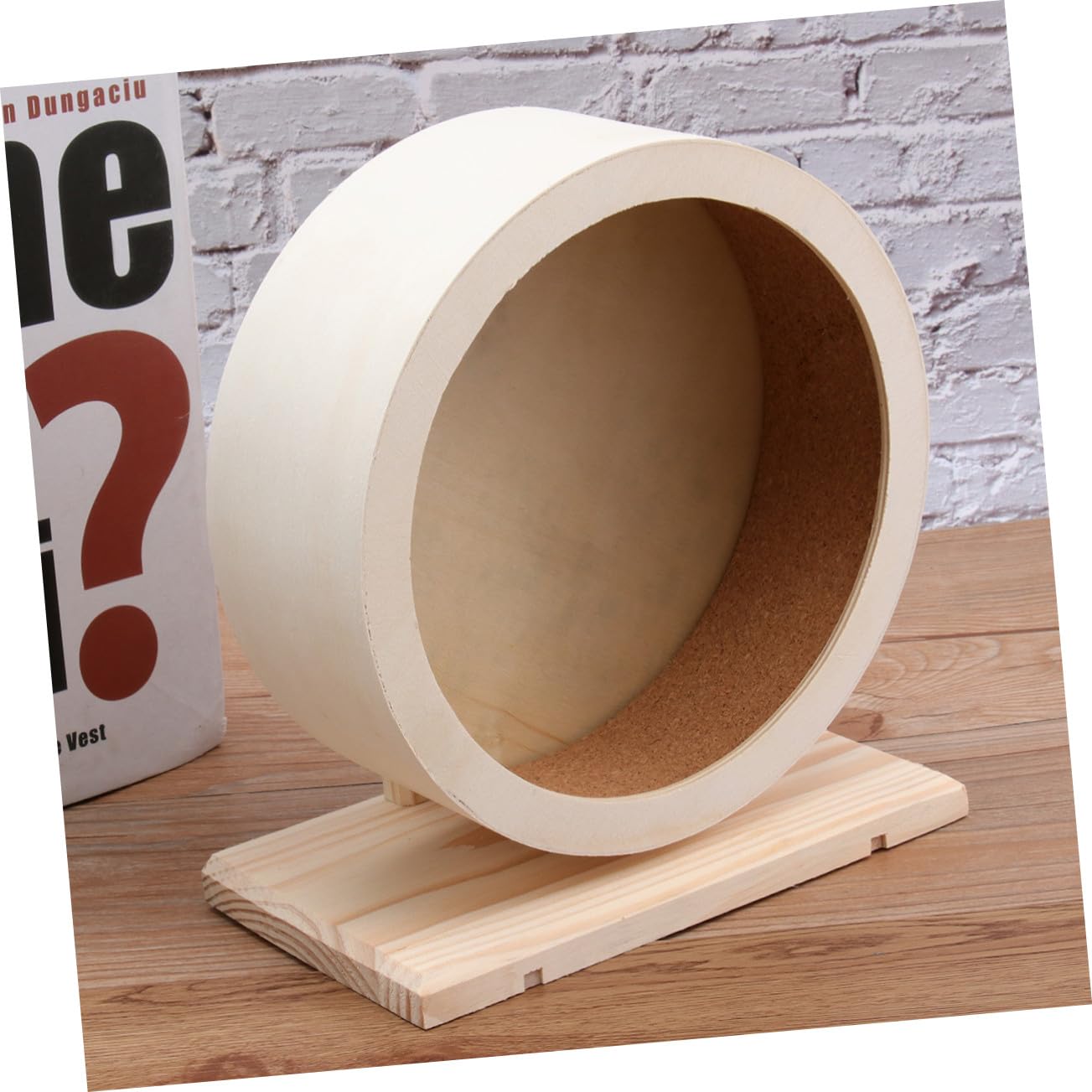 Rueda de Ejercicio de Madera para Hámster Mediana Disco Antideslizante para Roedores Pequeños Fomenta Ejercicio Saludable y Entrenamiento de Uñas