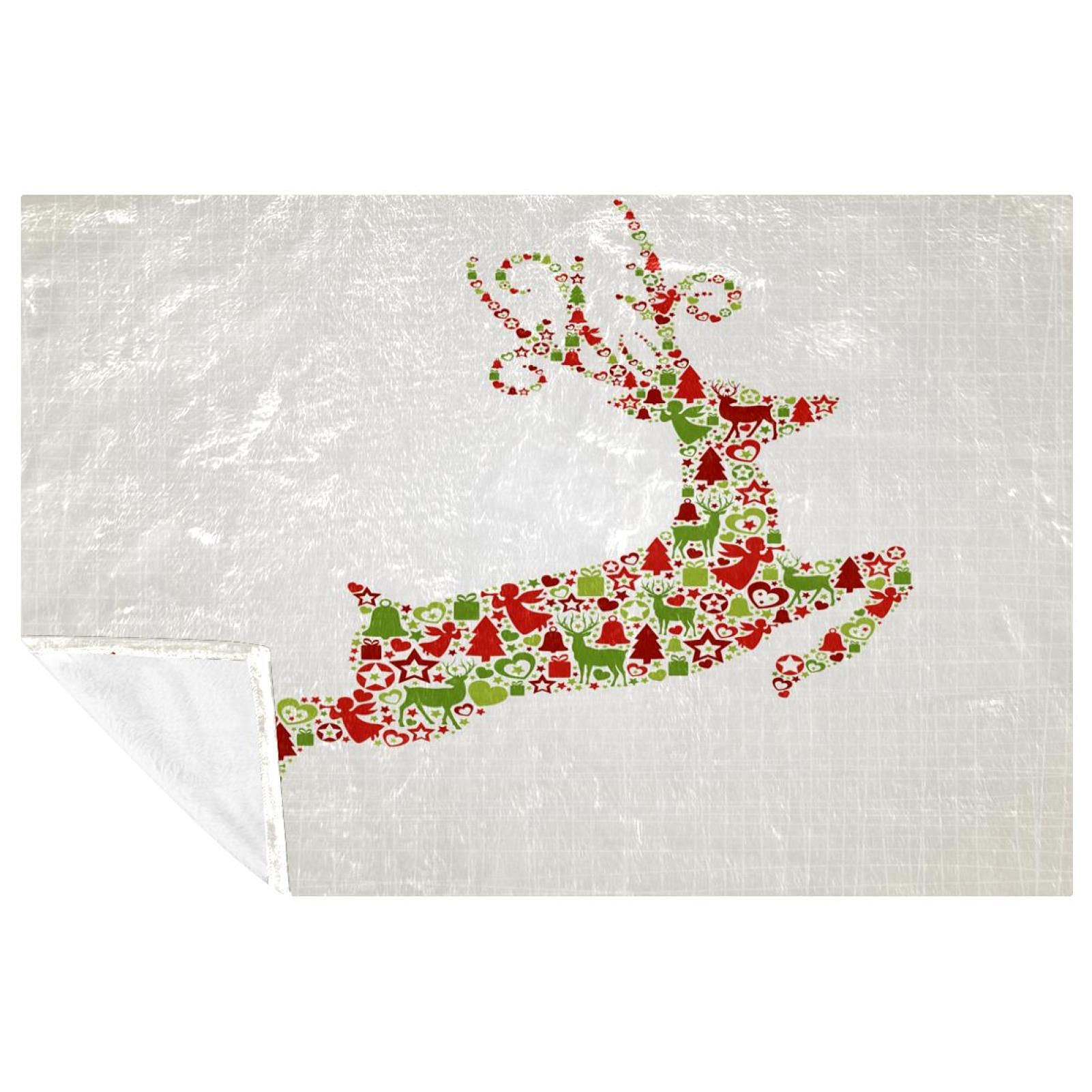 Couverture chaude de Noël motif cerf : finis les frissons sur votre canapé ou lit