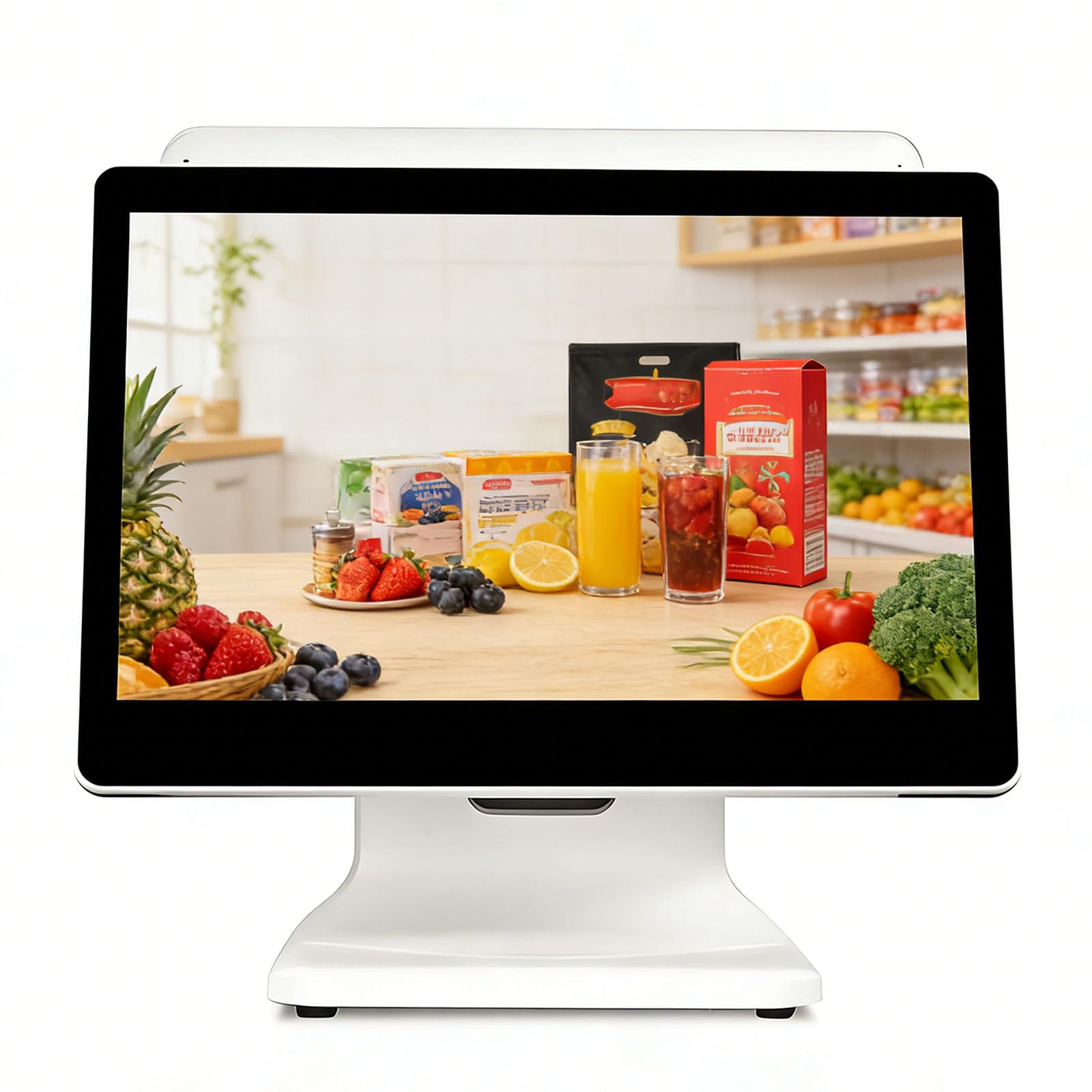 Ymnogjie Smart Cash Register,15.6 Inch Touchscreen Monitor,All in One Cash Register for Small Businesses,Stores,Retail,Restaurant Use DualScreen