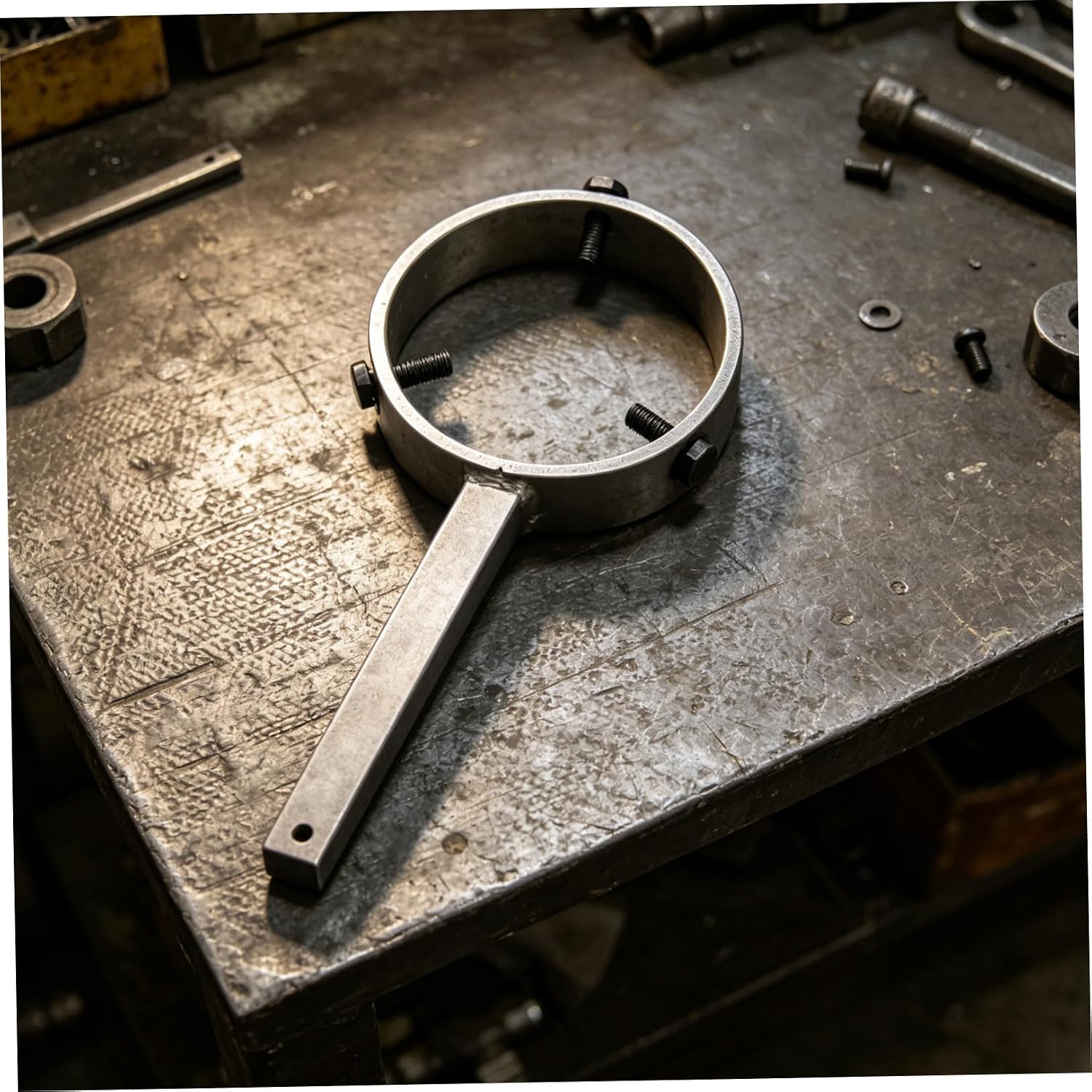 Motorcycle Flywheel Wrench Tool with Anti-Slip Tooth Pattern for Precise Flywheel Fixation, Metal Clutch Assembly Holder, Adjustable Pulley Tightening Device for Workshop and Dirt