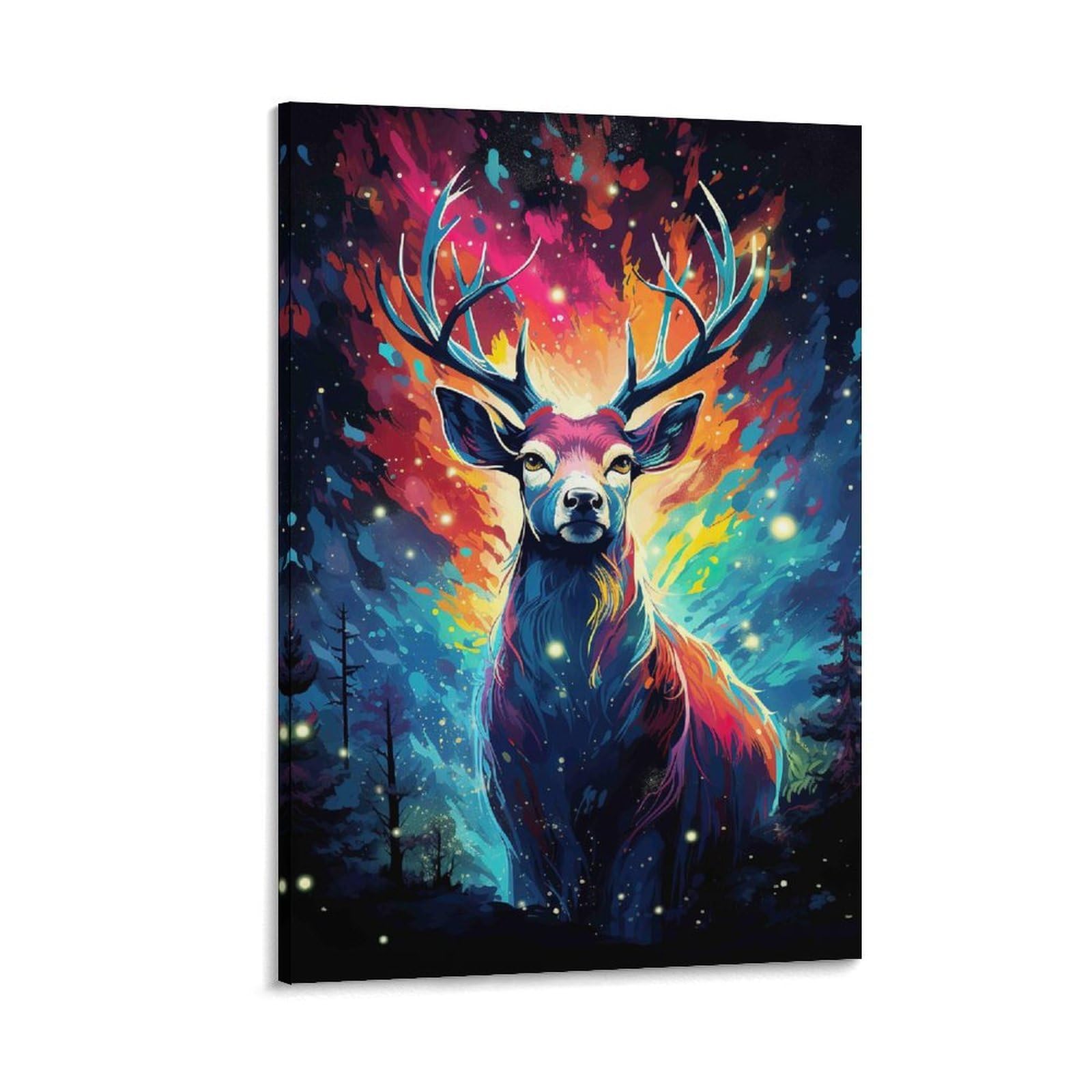 DHBANEIOK Fantasy Deer Art Wall Decor Poster Canvas Prints Picture Modern Wall Art Picture Wall Hanging for Bathroom Wall Decor 20x30inch(50x75cm)