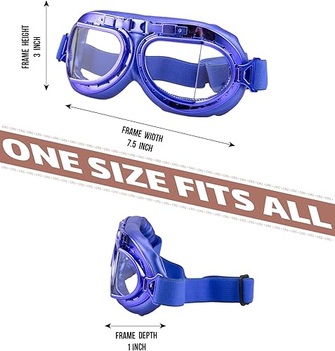 Miniatura 5 de CRG Sports Gafas de motocicleta estilo aviador, piloto, crucero, scooter, gafas de motocross para hombre, mujer, adulto