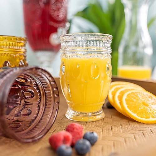 Miniatura 9 de Simple Elements - Juego de copas de vino vintage en relieve, cristalería para bebidas, cristalería vintage, cristalería para el hogar, eventos,