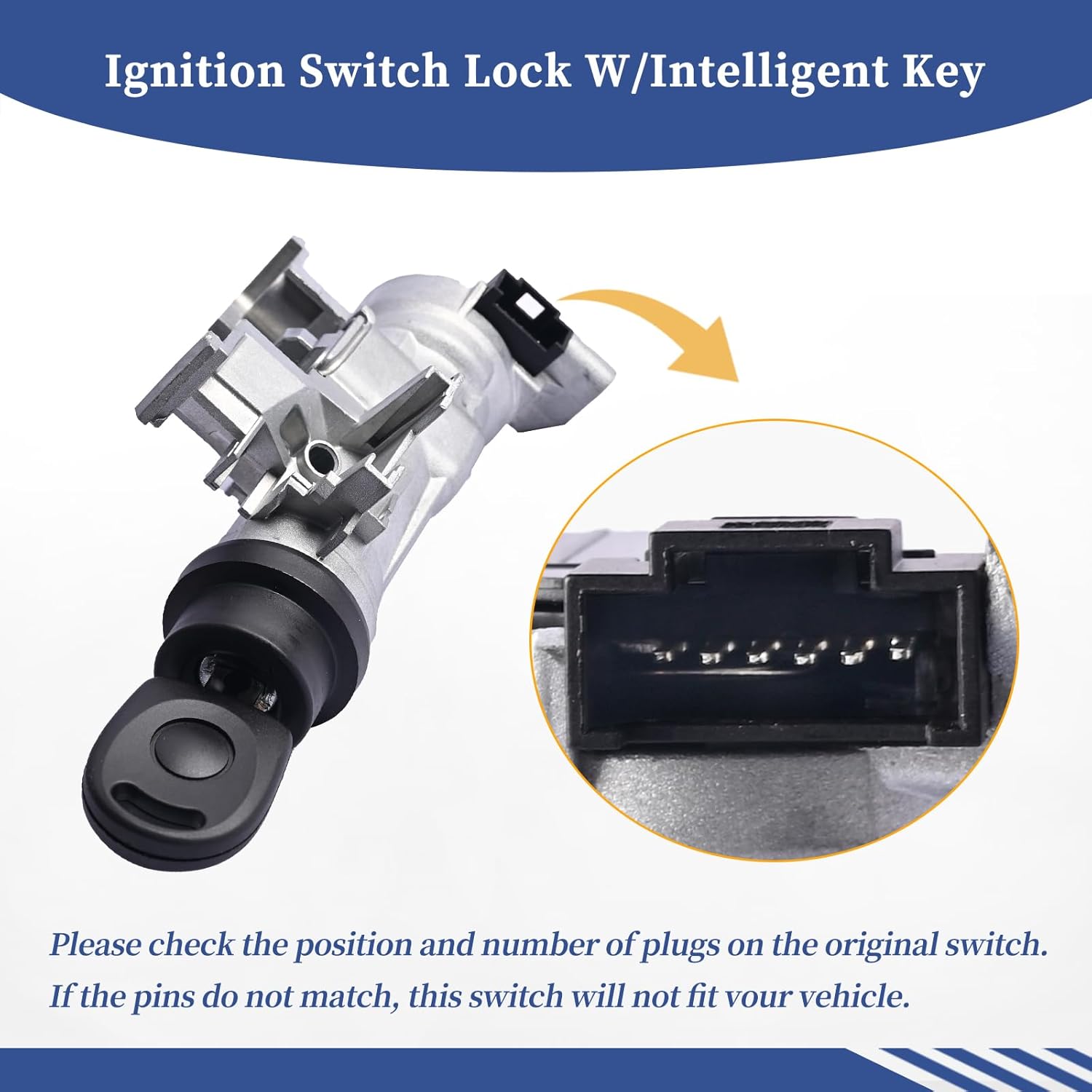 1K0905851B Ignition Switch Lock Cylinder W/Intelligent Remote Control Key Compatible with VW Golf 2004-2011 / Jetta 2006-2018 / EOS 2007-2011 / Tiguan 2008-2011 / Rabbit 2006-2009 - Image 8