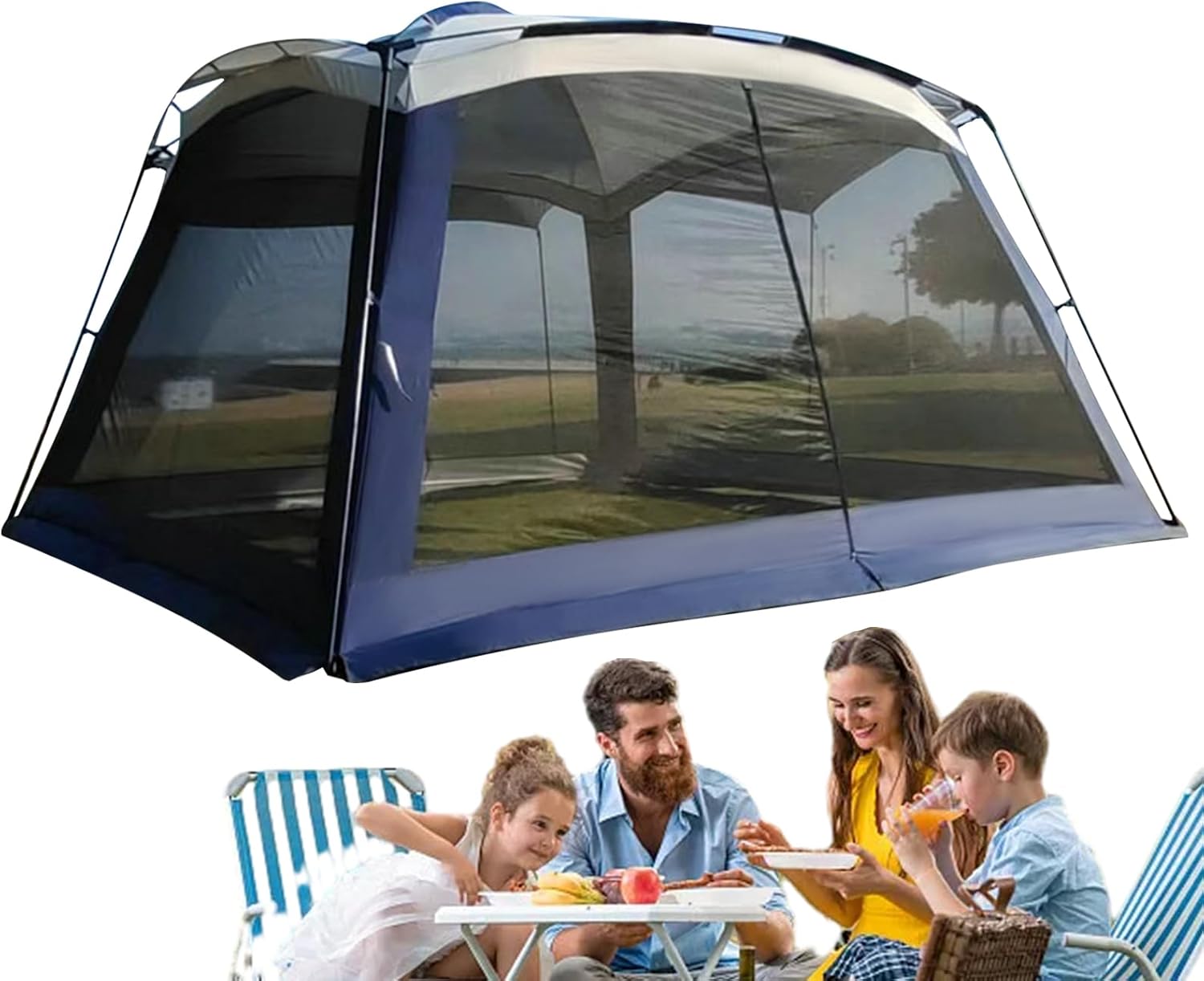 Camping Tent,UV Resistant Portable Screen Canopy - Net Tents for Camping,for Family Trip Backyard Picnic Hiking Road Trips Travel