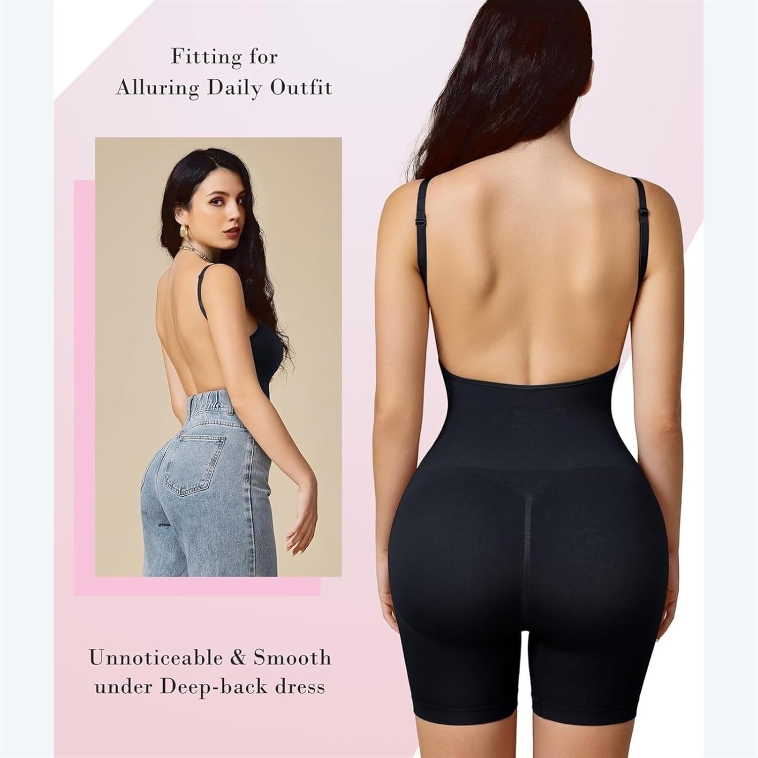 Shapewear Bodysuit for Women Tummy Control Mid Thigh Butt Lifter Body Shaper Shorts