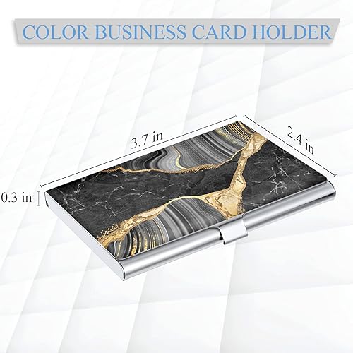 Miniatura 2 de Tarjetero para tarjetas de visita, impresión en color para hombres y mujeres, tarjetero ultradelgado de metal, organizador de tarjetas de visita,