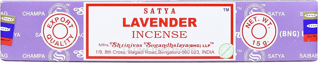 Lavender - Satya Sai Baba Incense Sticks - 15g (10-12 Sticks) - Hand Rolled in India - Meditation and Yoga