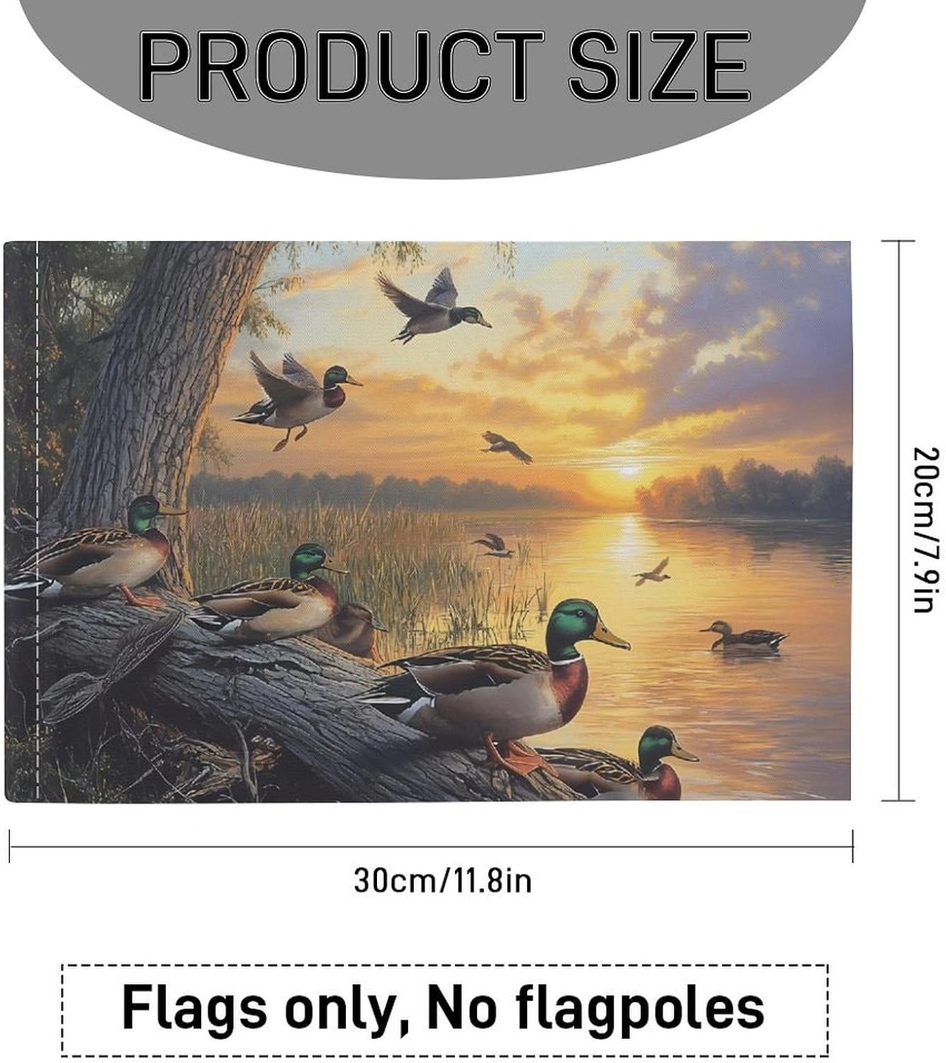 Mallard Ducks Lake Car Flag Polyester Clip Flags Mini Handheld Banners for Auto Outside Travel Decor image 2
