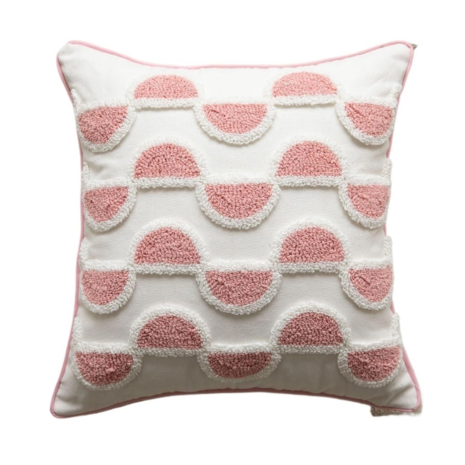 Fgujsur Color 02 Cushion Covers Pink Cotton Tufted Pillow Cover With Tassels Sweet Decorative Pillowcase For Sofa Chic Cushion(Color 02)