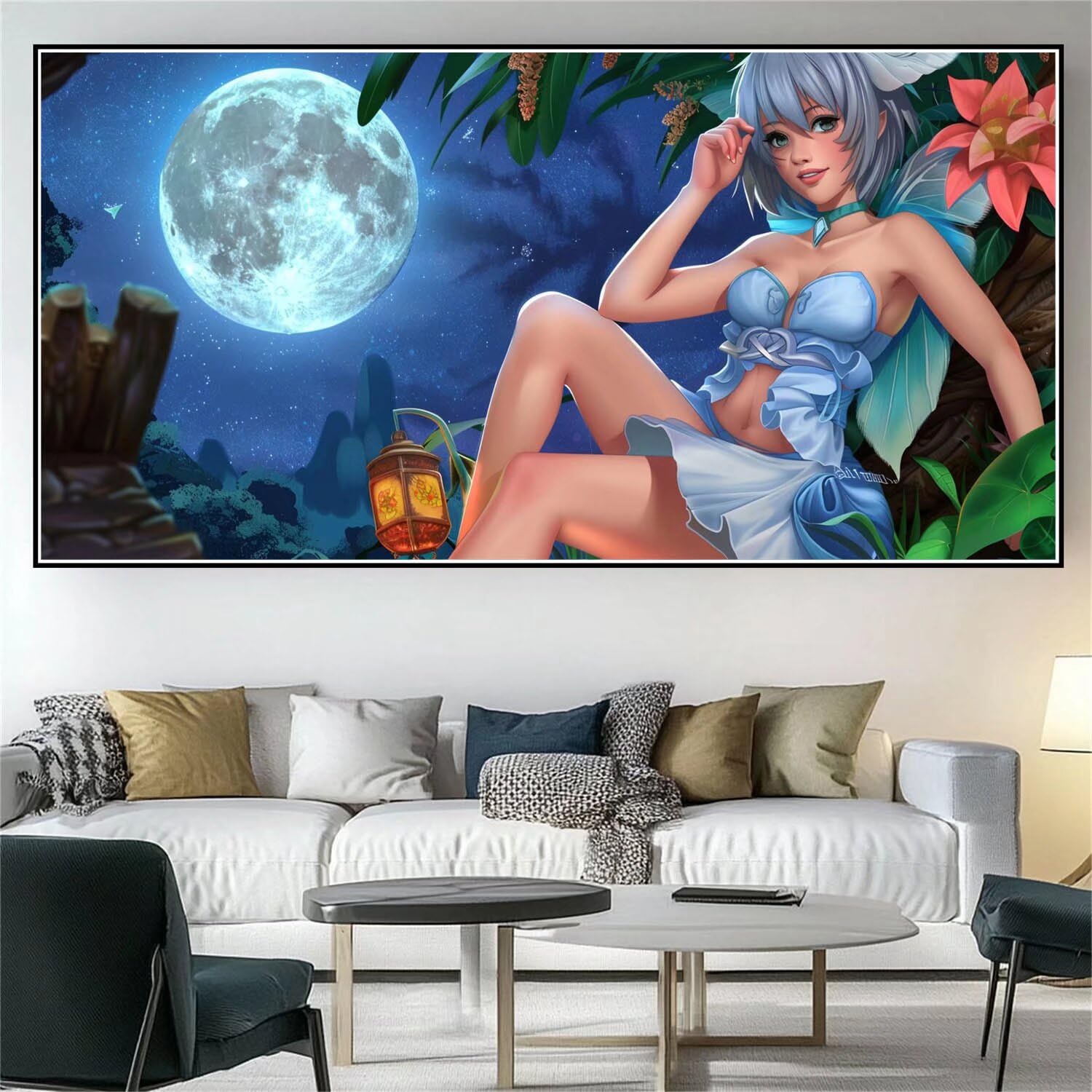 Diamond Painting Femme, DIY Peinture Diamant Lune Diamond Painting adulte, 5D Diamond Painting Accessoires 70x140cm Bricolage Loisirs Créatifs Adulte, Tableau Decoration Murale, Cadeau Femme Y2-470