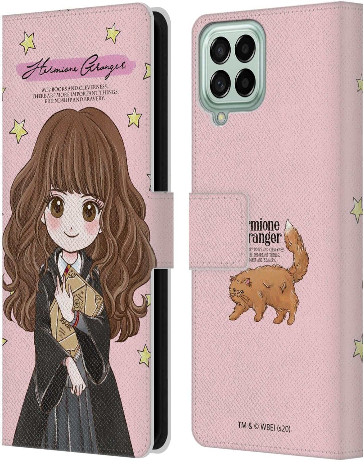Head Case Designs Officially Licensed Harry Potter Hermione Granger Deathly Hallows XXXVII Leather Wallet Case Compatible with Samsung Galaxy M53 (2022)