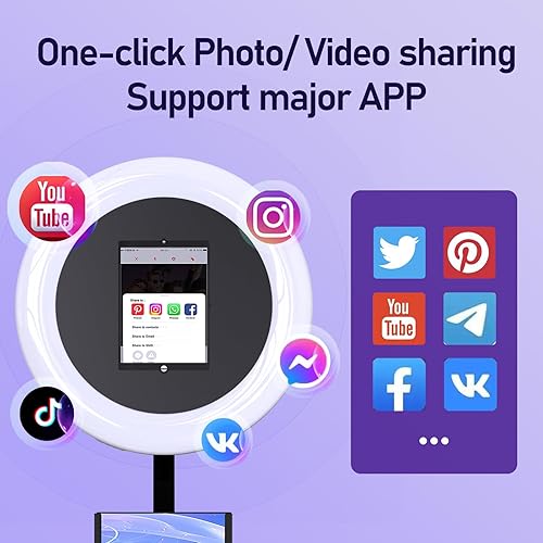 Miniatura 3 de MWE Soporte Portátil para Máquina de Cabina de Fotos Compatible con Cualquier iPad con Aplicación de Software y Control Remoto, Sincronización de