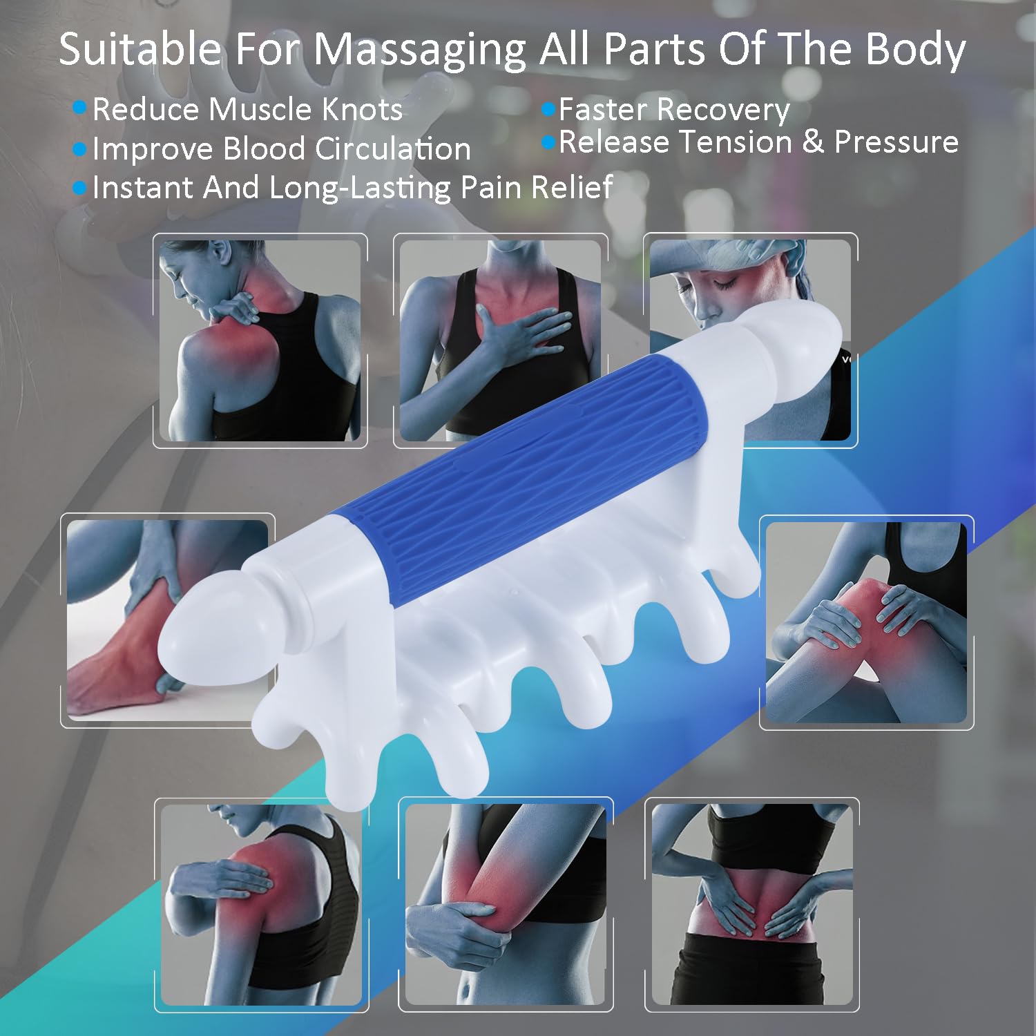 Herramienta de masaje para fascia, liberación miofascial, herramientas para aliviar la celulitis, alivio de la piel, drenaje linfático, punto de activación de tejido profundo, cuello, hombros, espalda
