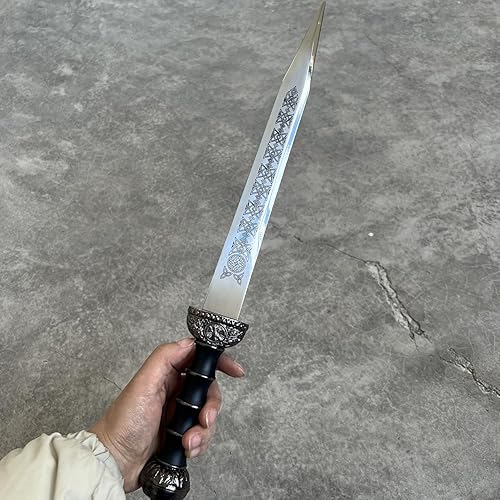 Miniatura 7 de Espada romana de Gladius occidental de 17 pulgadas, estilo corto de acero negro