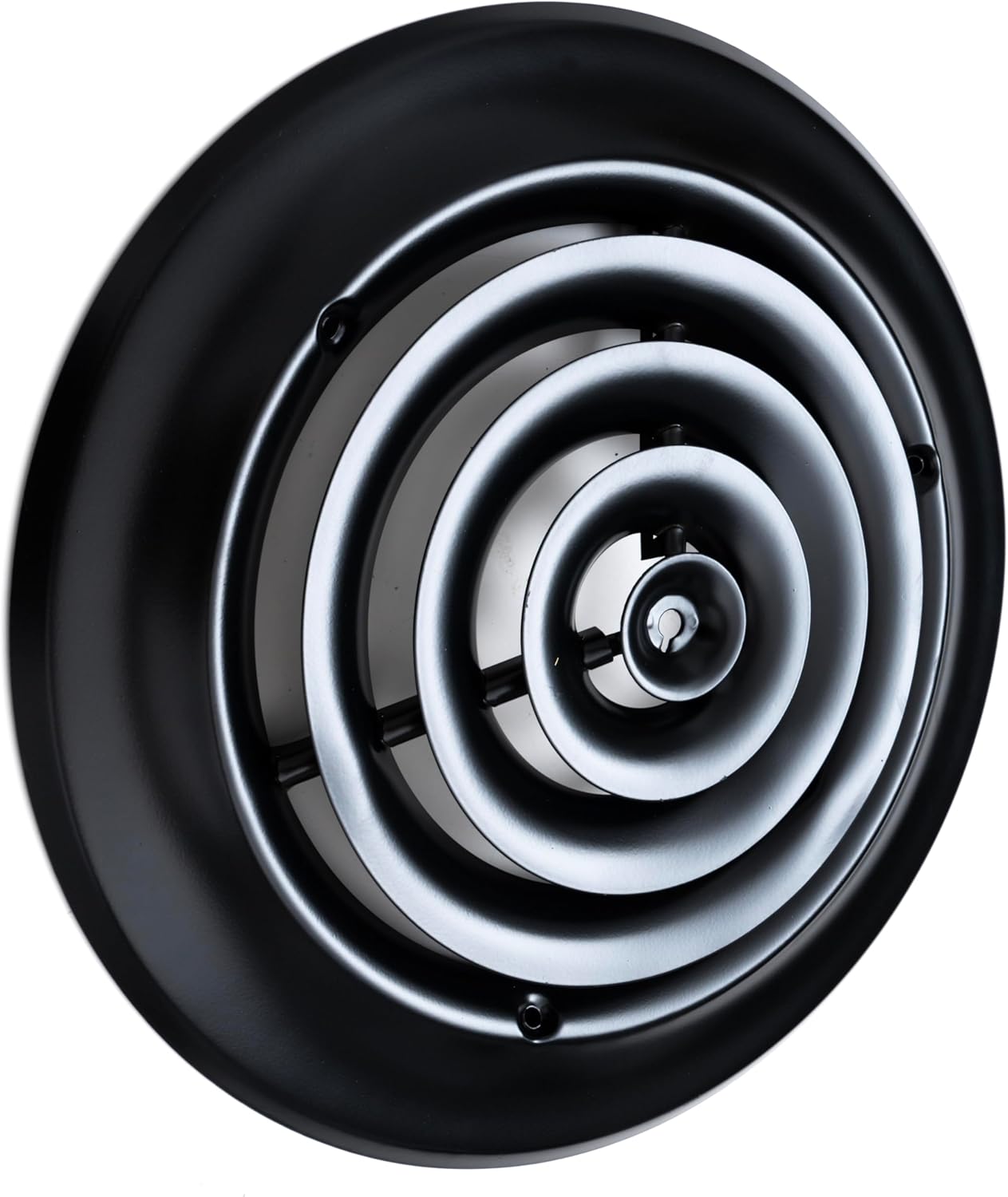 [2 Pack] Fits 8 Inch Neck Air Duct | Steel Round Air Supply Diffuser for Ceiling by Handua | Round Diffuser Vent Cover | Black | Outer Dimension: 11-15/16"