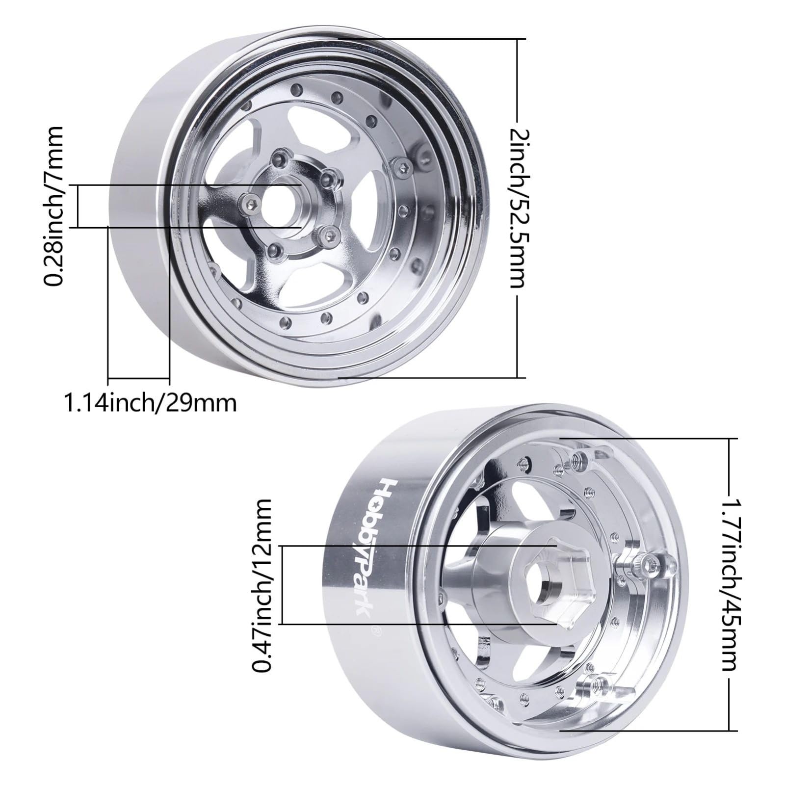 1.9 Roues Beadlock pour Axial pour SCX10 pour TRX4 pour Redcat RC