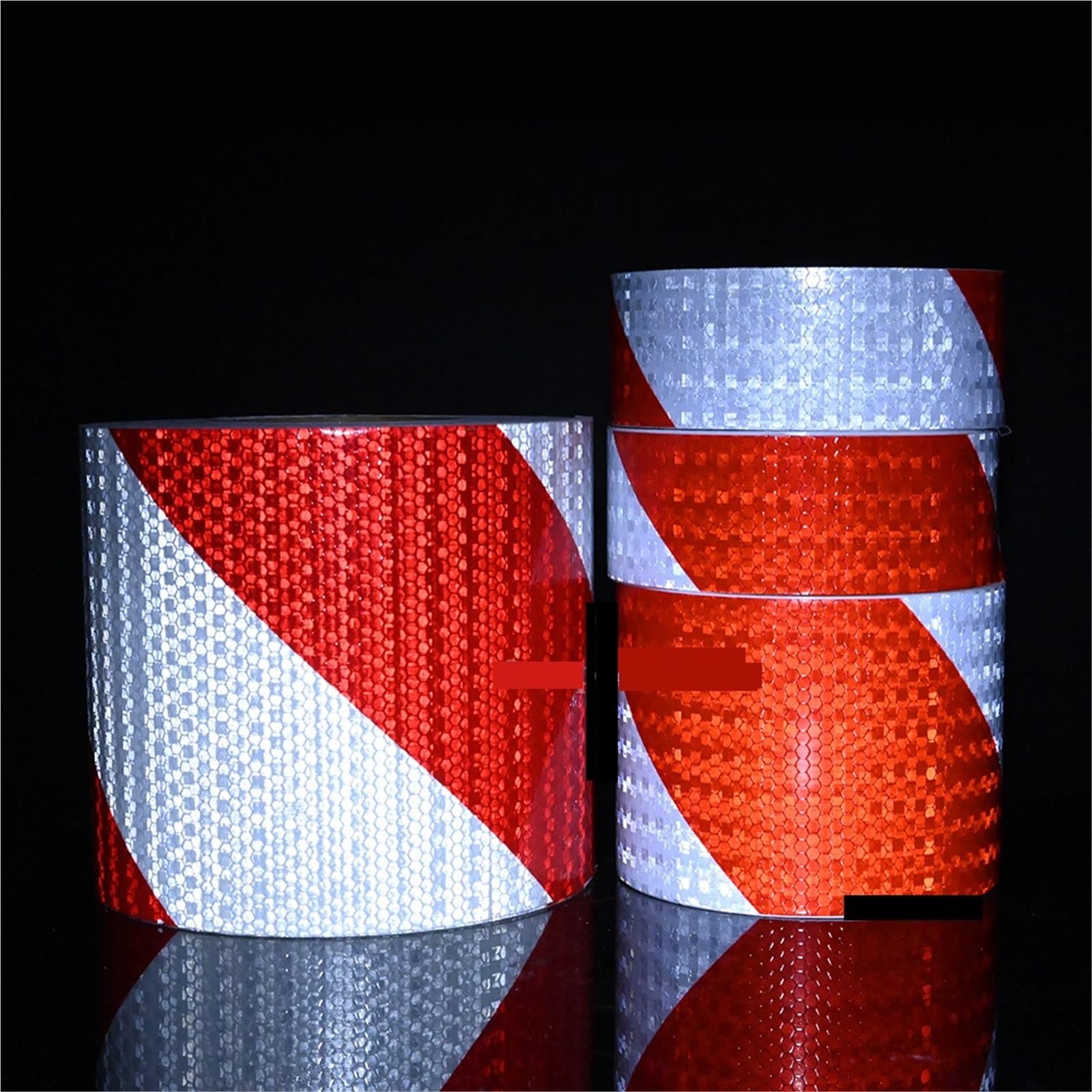 Cinta reflectante Cinta reflectante de sarga blanca y roja 5-20 cm x 5 M izquierda derecha impermeable for coche(Red-White-20cm-R)