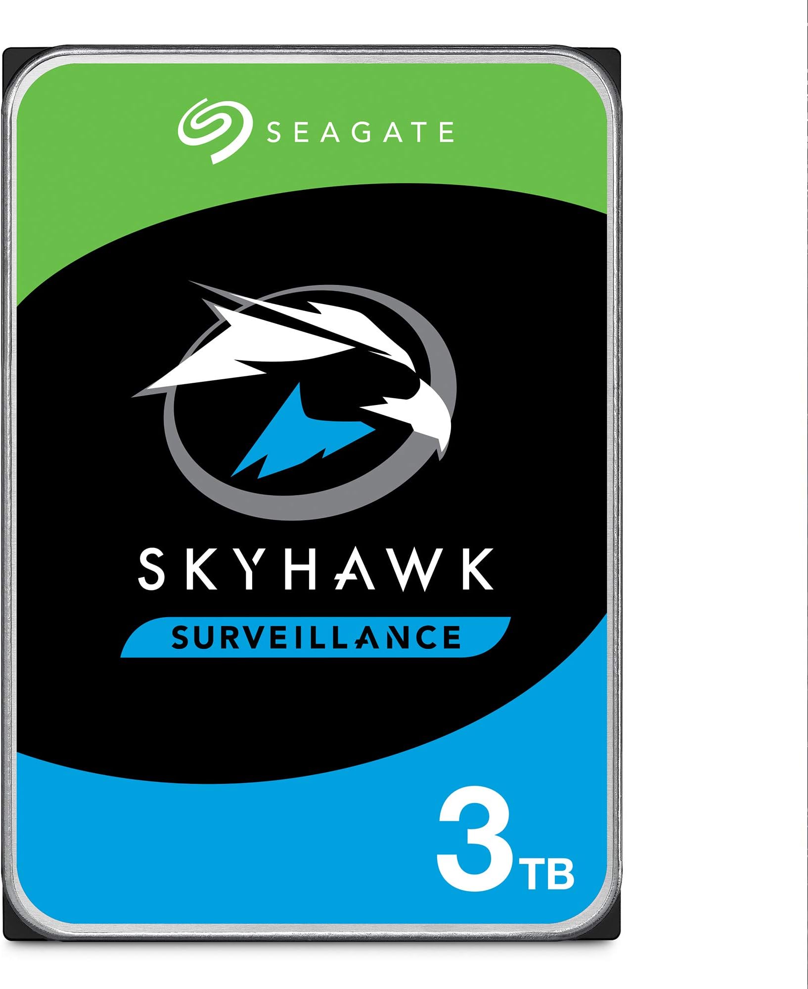 Seagate Skyhawk, 3TB, Video Internal Hard Drive, 3.5", SATA, 6Gb/s, 256MB Cache, for DVR/NVR Security Camera System, with Drive Health Management, 3 year Rescue Services, FFP (ST3000VXZ09)