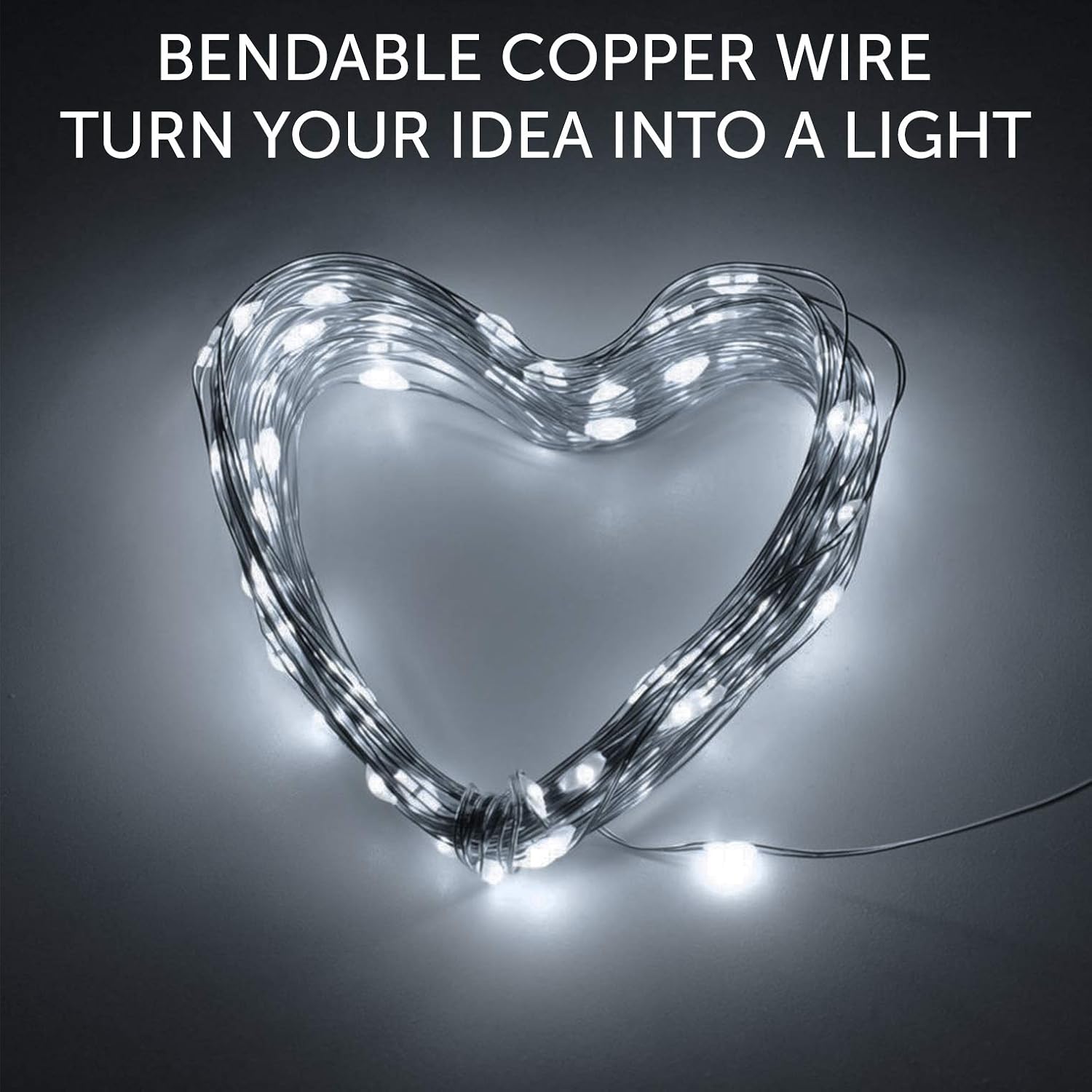 AMZNian Set of 2 DIY Flexible Solar Copper Wire String Lights, 100LED White Fairy Lights, 8 Modes Christmas Lights for Indoor, Outdoor, Room, Party, Garden Decor