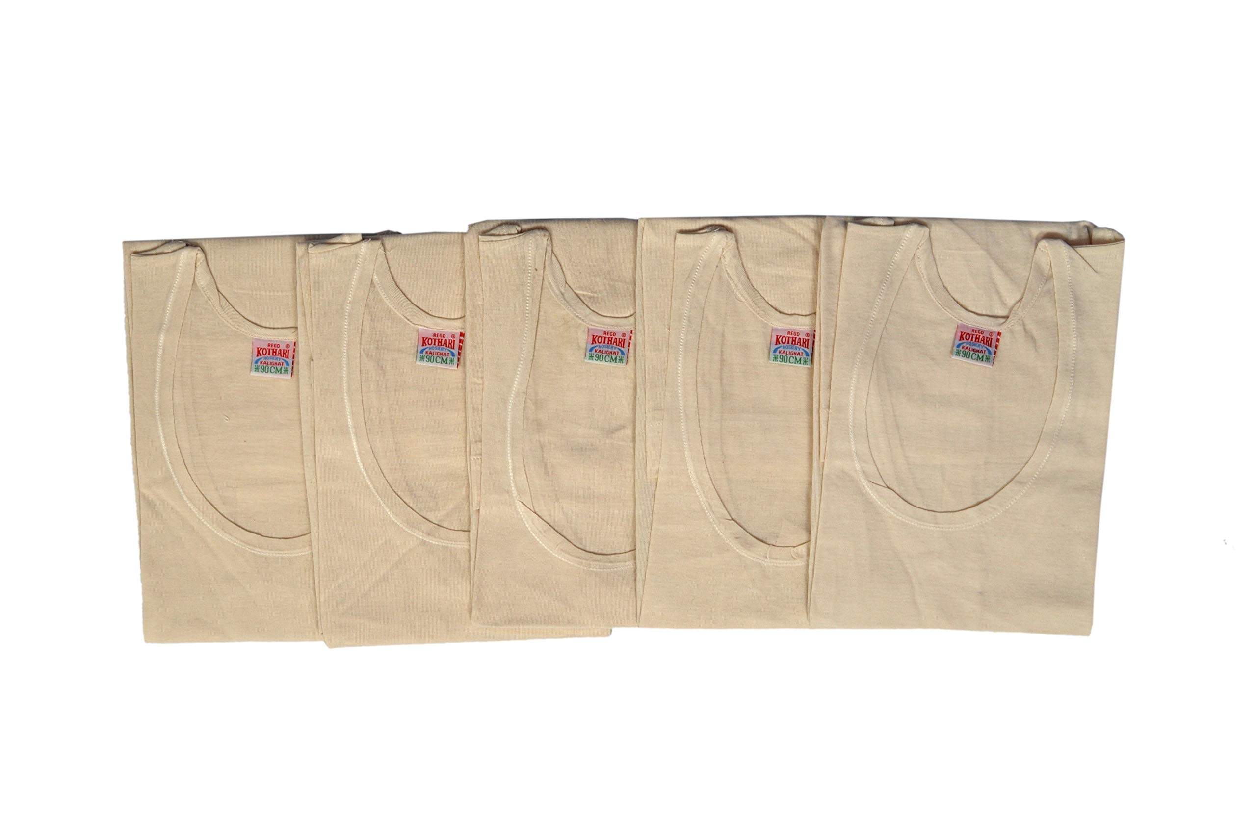 kothari Rn Men's Mercerised Sleeveless Regular Fit Vest (Grey, 100 Cm/2XL) - Pack Of 5-picture-13