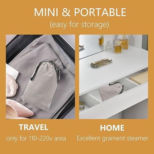 Miniatura 6 de Hierro de vapor para ropa de viaje Mini vaporizadores portátiles de mano para ropa, tamaño de viaje, plancha de vapor pequeña, plancha de tela de