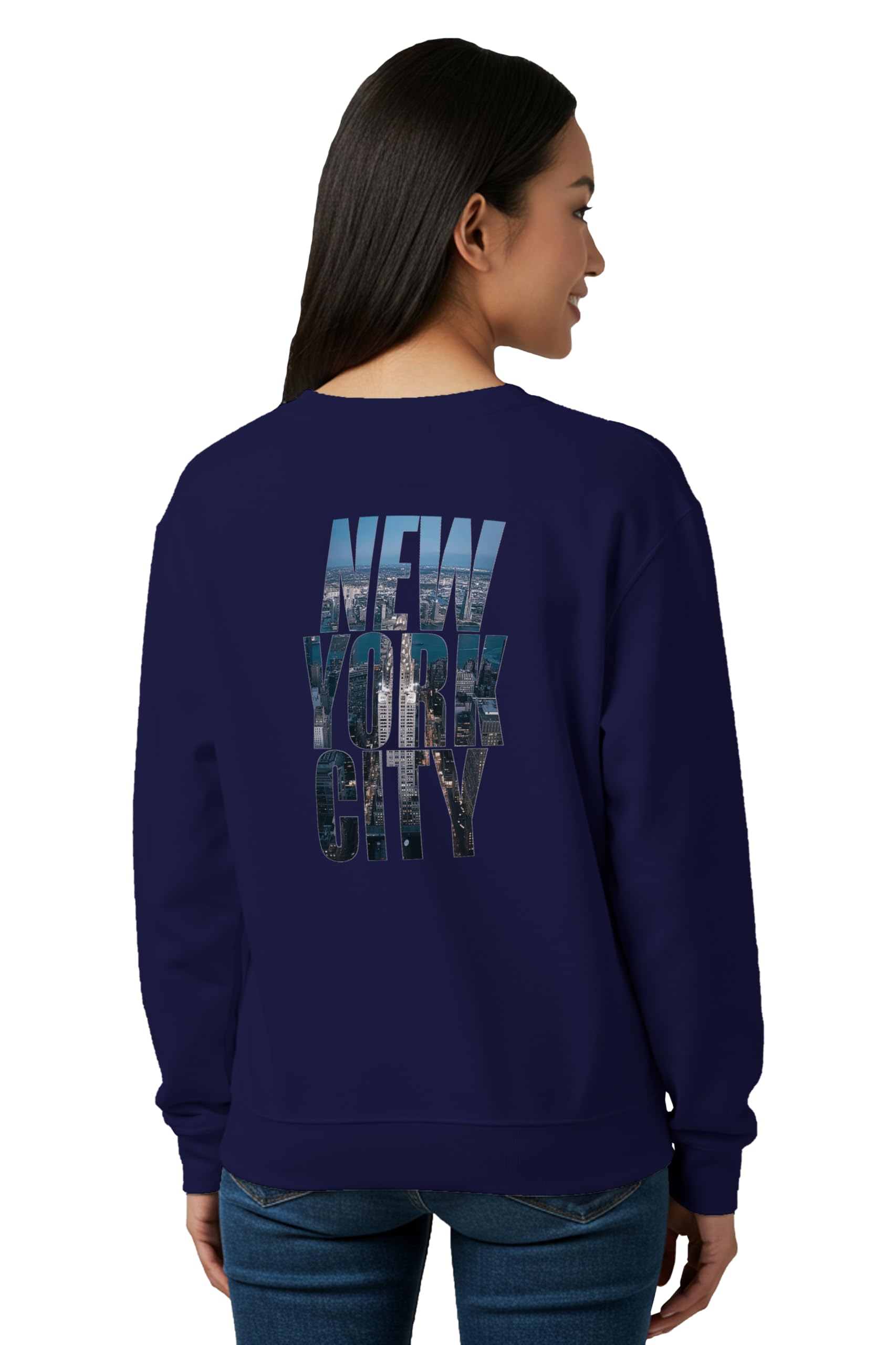 buy that trendz Winter Sweatshirt for Women New York City Place Graphic Printed Round Neck Regular Fit Cotton Blend Gen Z Casual Sweatshirt-picture-2