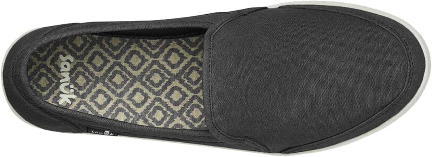 Sanuk Womens Pair O Dice Loafers | Womens Shoes | Slip On Shoes for Women | Women's Slip-on Loafers | Comfort Footbed, Washed Black, 11 - Image 7