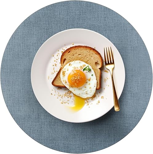 Miniatura 8 de RENMTURE Mantel individual de cuero artificial, doble cara con doble color, textura de tela de imitación, a prueba de aceite, resistente a las