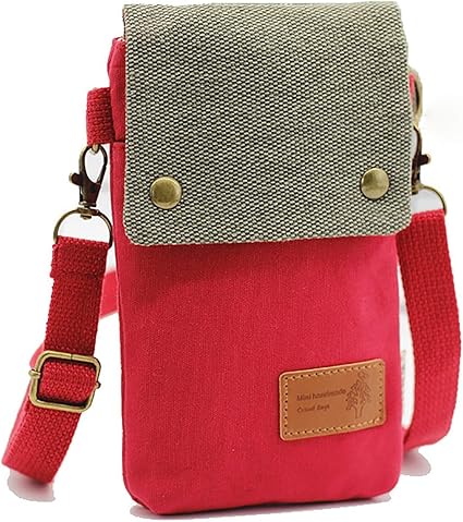 Amazon Surcharスマホポーチ スマホバッグ ミニショルダーバッグ 斜め掛け ガジェットポーチ スマホ 小銭 鍵 小物入れ ミニバッグ お 財布バッグ 帆布 デニム ストラップ付き 男女兼用 Iphone 対応 レッド ホルスター 通販