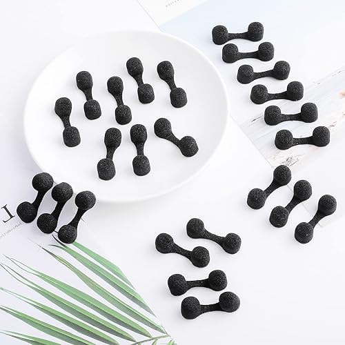 Miniatura 5 de Grevosea 100 filtros de nariz desechables, tapón de esponja para la nariz, filtros de nariz de esponja negra, filtros de polvo de nariz suaves para