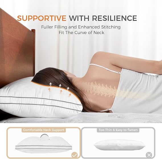 Sweetnight Cozy Night Pillows, King, White 2 Count