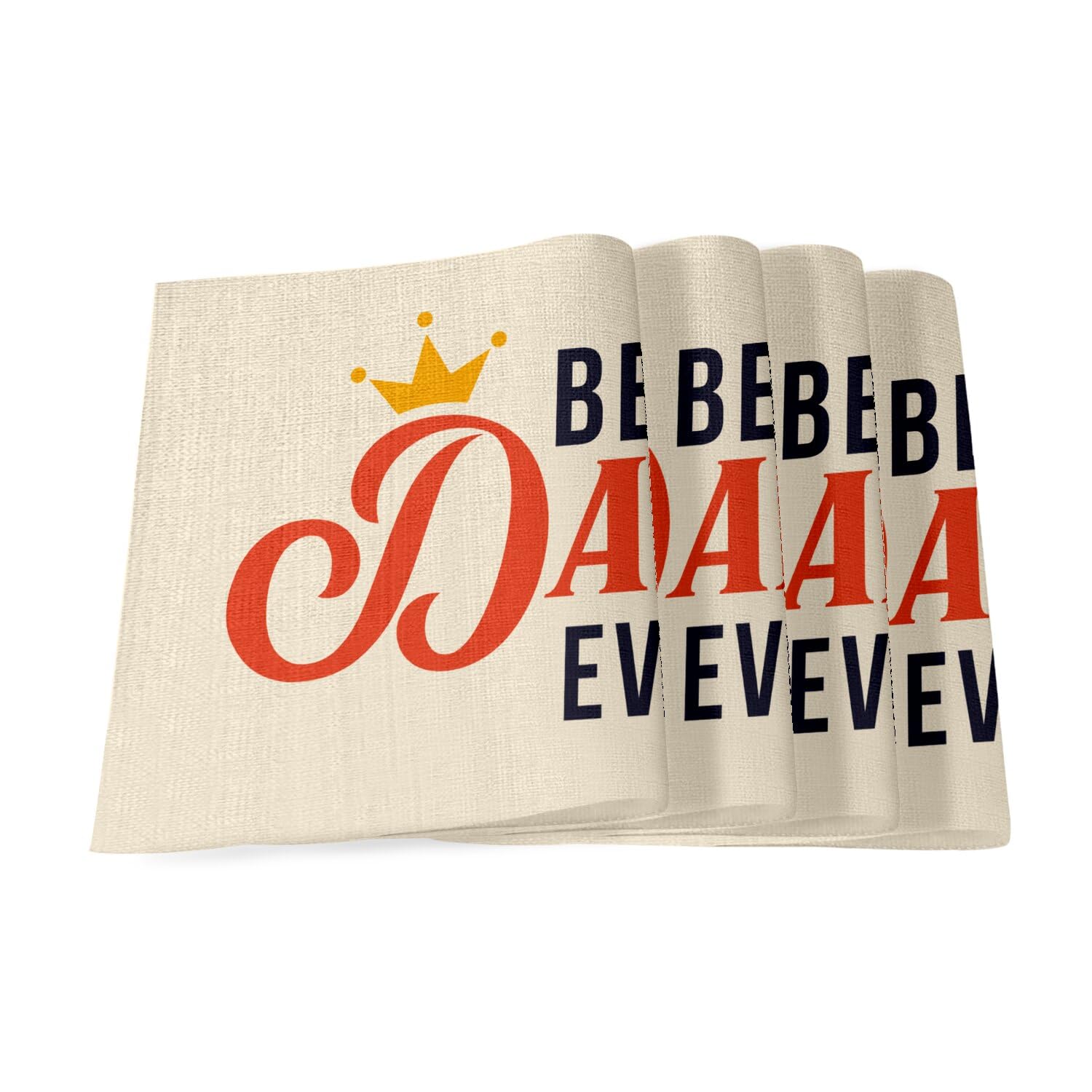 Lot de 4 sets de table en lin Best Dad Ever grand format 40x28,5 cm