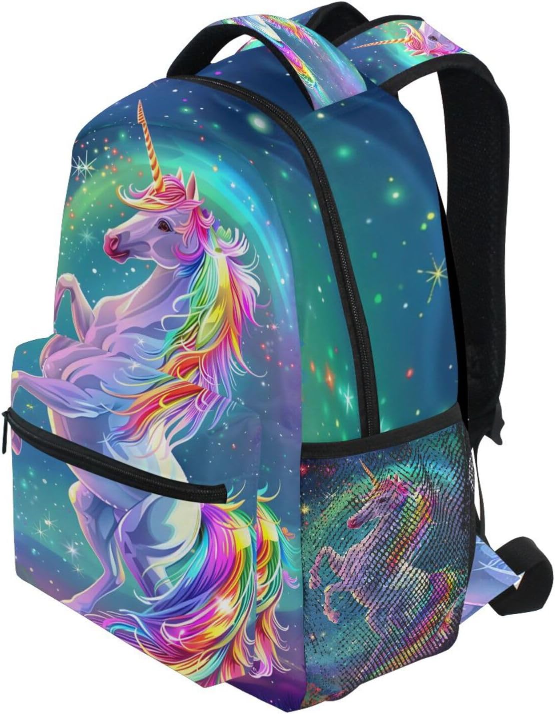 ALAZA Rainbow Unicorn Kids School Backpack for Girls Teens Bookbag Travel Daypack Bag 16 inch - Image 2