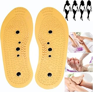 2 Pairs Magnetic Insoles for Men Women Acupuncture Points Massage Insoles Orthotic Shoe Inserts Foot Pain Improve Blood Circulation Plantar Fasciitis,L,2 Pairs