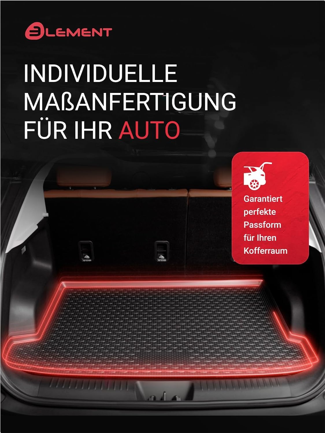 LEMENT - Set di tappetini in gomma 3D e tappetini per bagagliaio, adatti per Fiat Grande Panda | anno di costruzione 2025 – oggi, 100% su misura, tappetini per auto, tappetini in gomma per auto