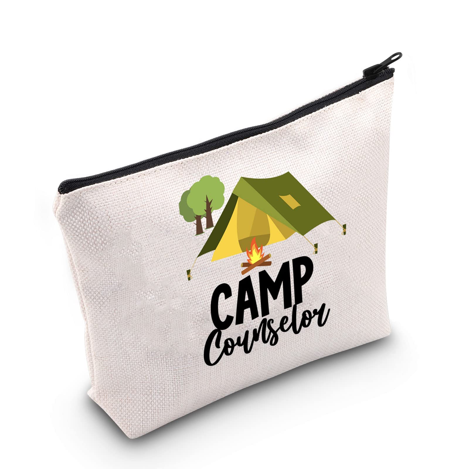 POFULL Camp Life Gift Camp Lover Gift Camp Counselor Cosmetic Bag Summer Camp Gift Outdoor Camping Gift (Camp Counselor bag)