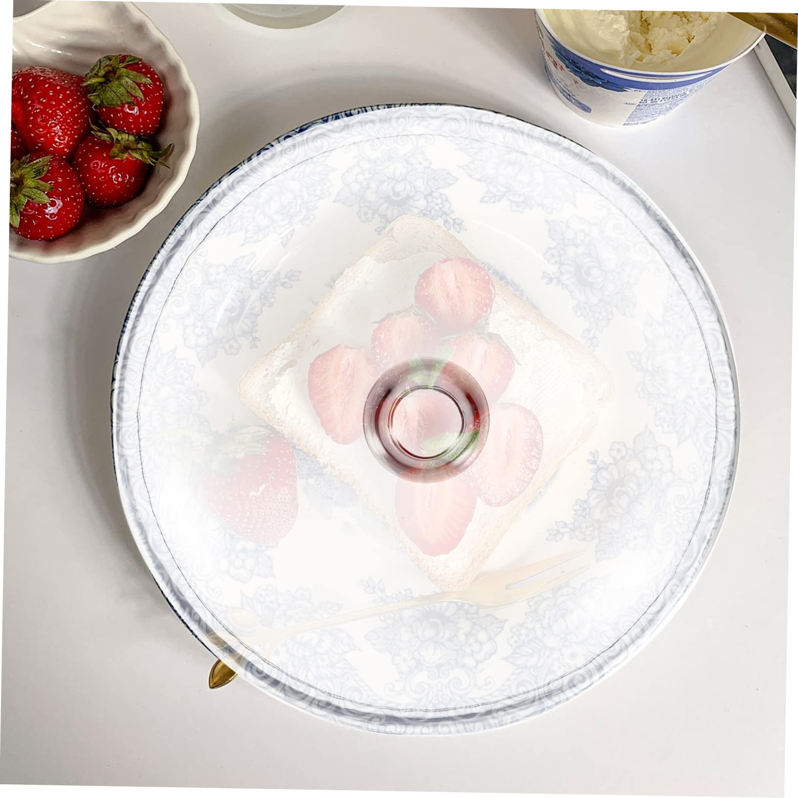 YARNOW Couvercle en Verre à Gâteau Alimentaire Transparent Gâteau De Verre Alimentaire en Verre Cloche De Verre Rond en Verre Désert Cloche Fromage Un Verre l'horloge