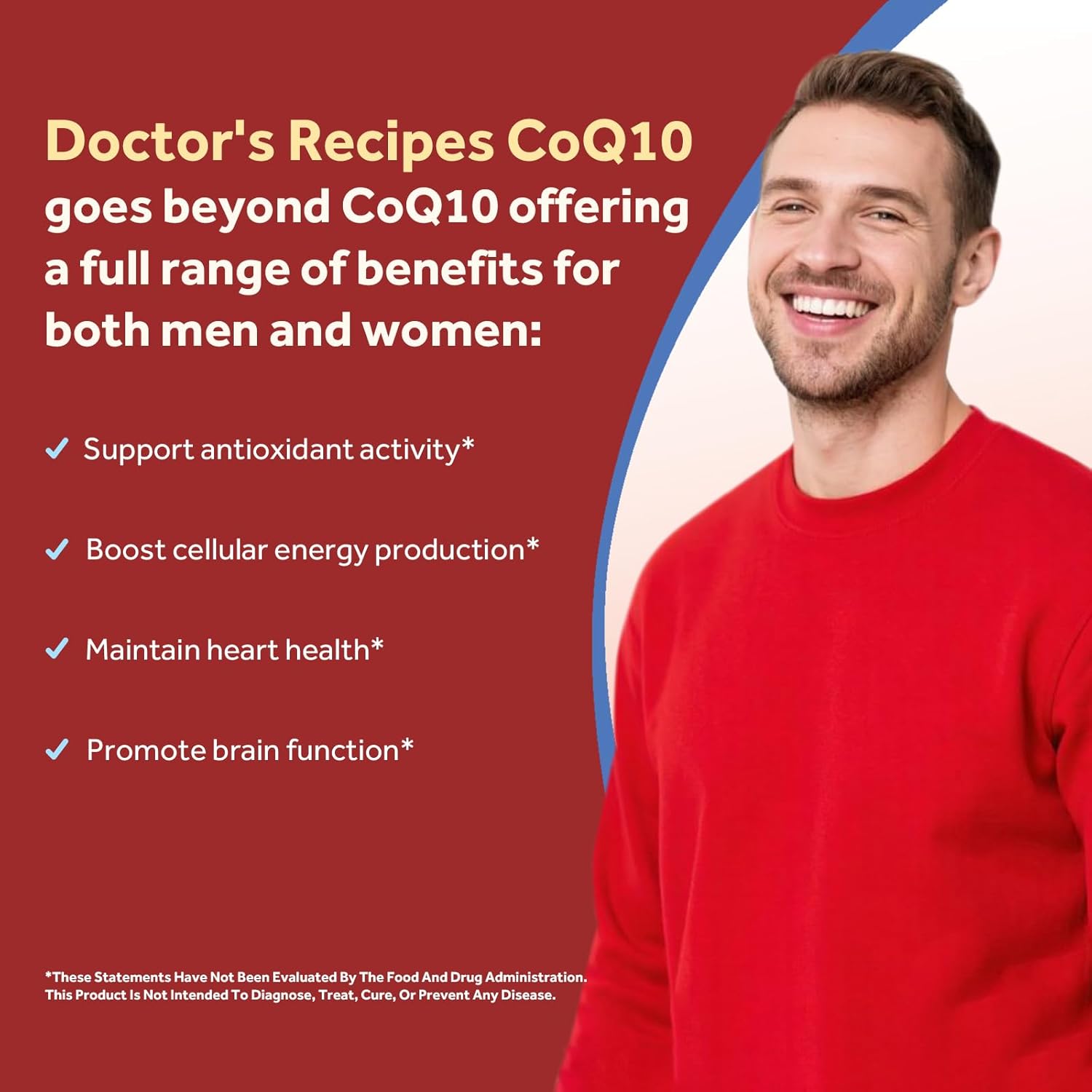 Doctor's Recipes CoQ10 400 mg High Potency, Stable Form Ubiquinone, Superior Absorption with Extra Virgin Olive Oil, Antioxidant for Heart & Energy, Naturally Fermented, Gluten-Free, 120 Softgels